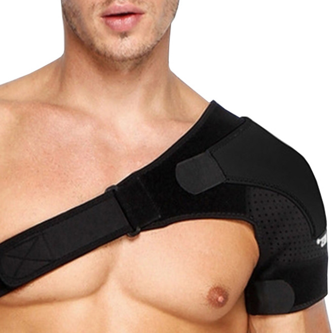 리치덕 숄더 어깨보호대 이중패드 왼쪽 블랙, 1개