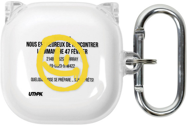 유스픽 디자인 클리어 버즈 / 버즈2 / 라이브 / 프로 공용 하드 케이스, 70 스마일, 1개