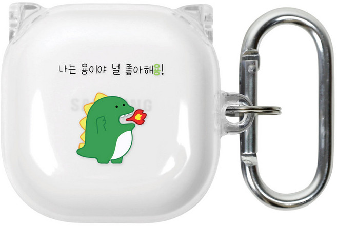 유스픽 디자인 클리어 버즈/버즈2/라이브/프로 공용 하드 케이스, 10 용, 1개