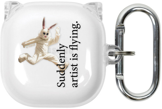 유스픽 디자인 클리어 버즈/버즈2/라이브/프로 공용 하드 케이스, 02 갑자기 화가난다, 1개