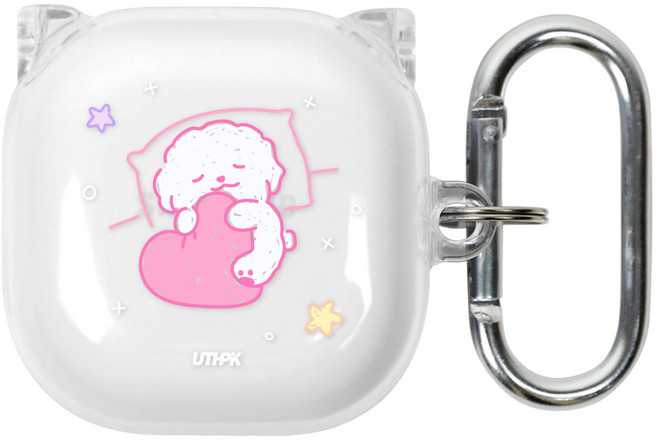 유스픽 디자인 클리어 버즈 / 버즈2 / 라이브 / 프로 공용 하드 케이스, 17 드림뽀숑, 1개