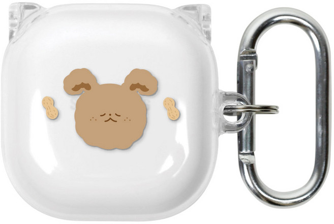 유스픽 디자인 클리어 버즈 / 버즈2 / 라이브 / 프로 공용 하드 케이스, 83 아몽드, 1개