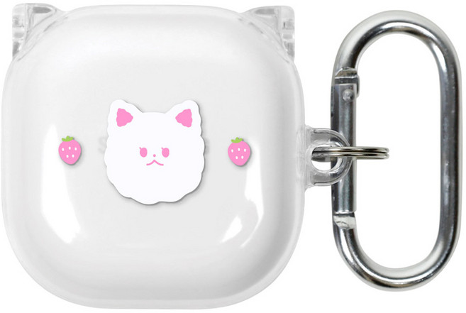 유스픽 디자인 클리어 버즈 / 버즈2 / 라이브 / 프로 공용 하드 케이스, 82 백미, 1개