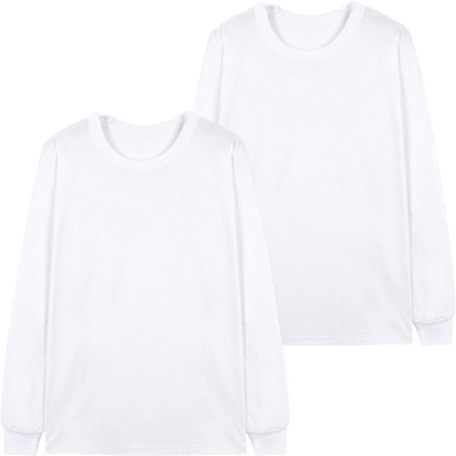 TS7 남녀공용 순면 시보리 긴팔 티셔츠 2p