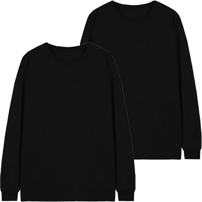 TS7 남녀공용 순면 시보리 긴팔 티셔츠 2p