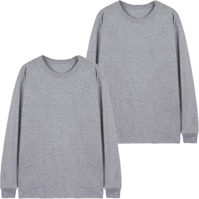 TS7 남녀공용 순면 시보리 긴팔 티셔츠 2p