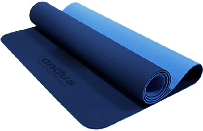 앤드어스 TPE 와이드 요가매트 6mm + 보관스트랩 세트, BLUE + SKY, 1개