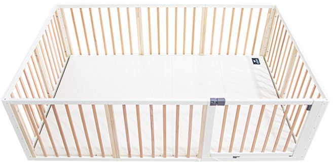 꿈비 올스타 원목 범퍼침대 가드 10p + 매트 세트 방문설치, 마시멜로 화이트
