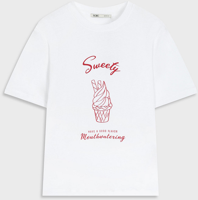 미쏘 여성용 레터 FG믹스 반팔 티셔츠