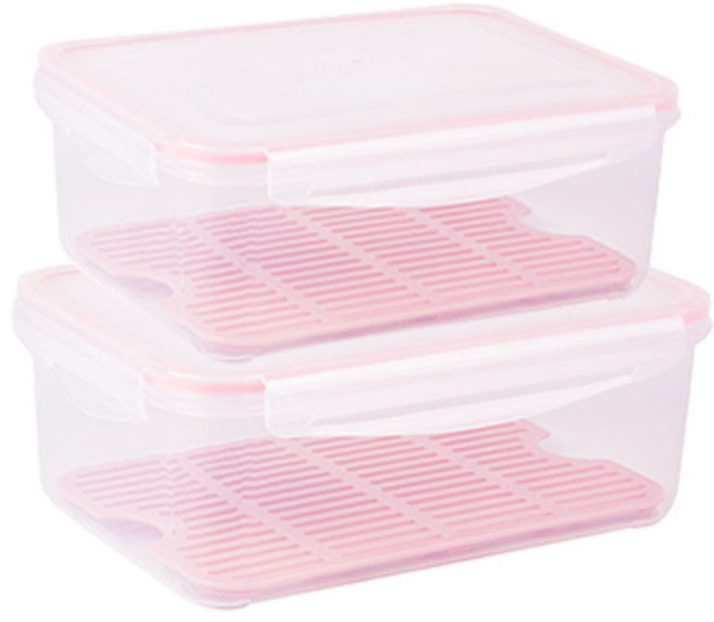 제오닉 깍둑수박 보관 물빠짐 트레이 용기 2L + 4.8L 세트, 1세트