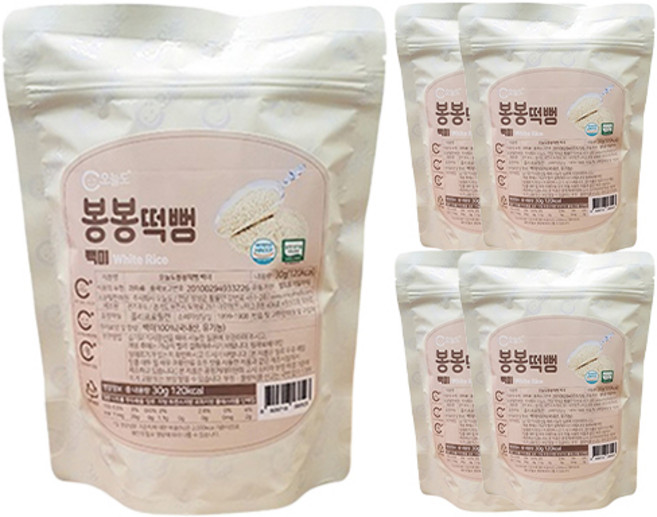 오늘도 유기농쌀과자 봉봉떡뻥 30g, 사과맛, 5개