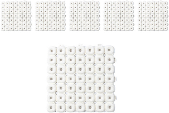 OHOO2 pvc 오이스터 욕실매트, 마블화이트, 6개