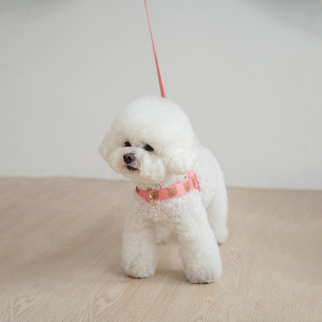 어거스몬 강아지 심플베어 앞섬방지 하네스, 핑크, 1개