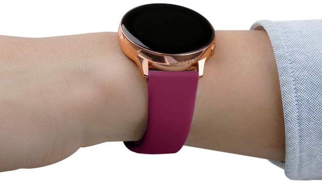 아이엠판다 갤럭시워치 버클 실리콘 스트랩 20mm, 버건디