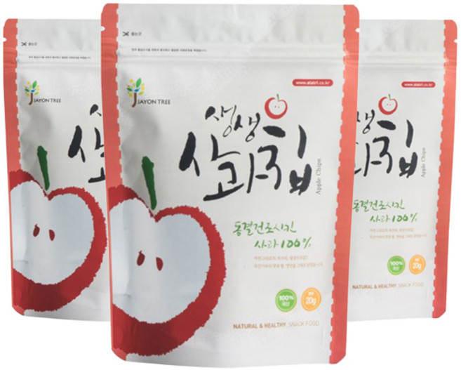 JAYONTREE 冷凍乾燥蘋果片, 20g, 3包