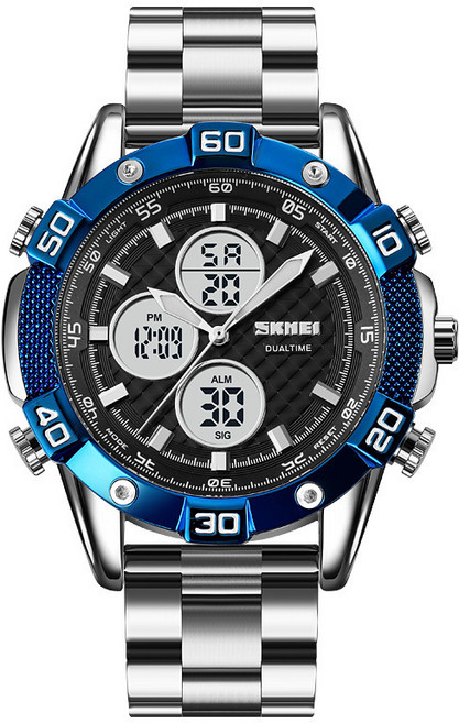 SKMEI 남성용 내사랑꾸나 고급형 방수 메탈 시계 M 1838 + 케이스 세트