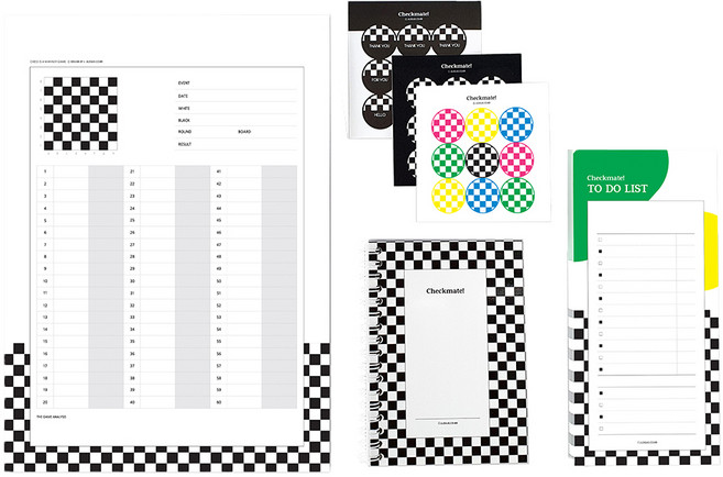 제이로그 체크메이트 오늘 기록 체스기보 + 프리노트 + 투두리스트 + 스티커 3종 세트, 혼합색상, 1세트