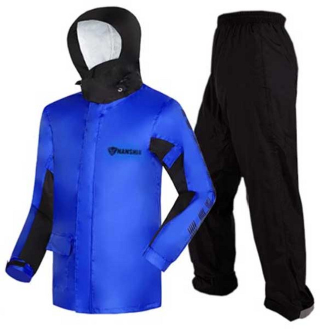 난시 남성용 바이크 경량 우비 상하 세트 LS001, 블루