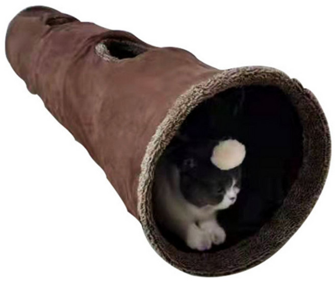 PETCA 고양이 초대형 숨숨집 터널 하우스, 브라운, 1개