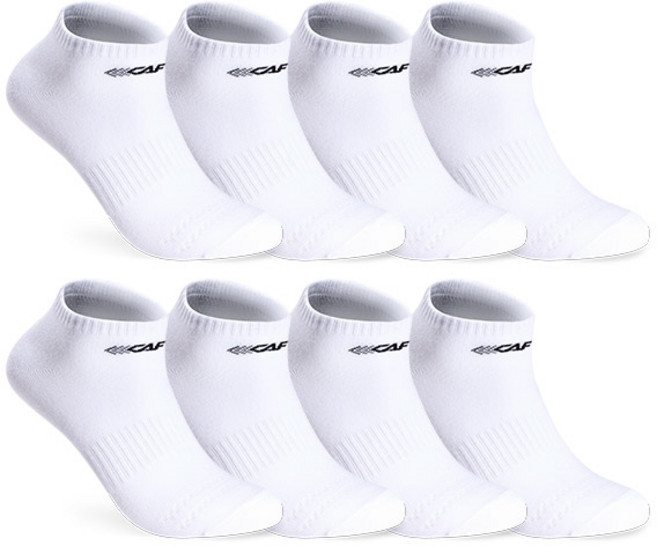 LECAF 男款簡約logo運動襪8雙組, 白色