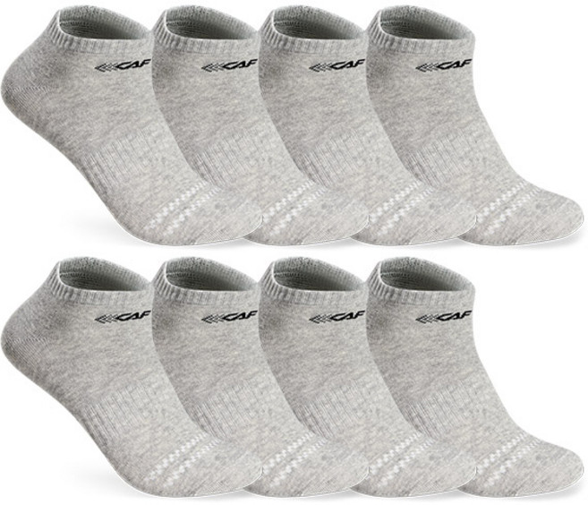 르까프 남성용 심플 로고 스니커즈 스포츠 양말 8족 세트, 그레이