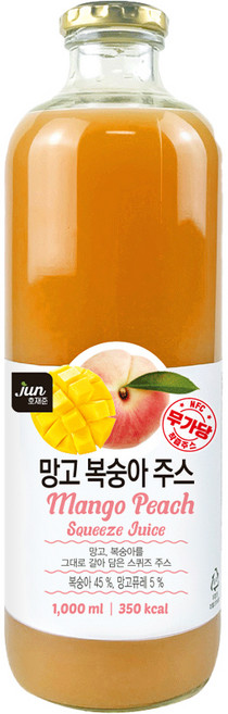 jun 芒果蜜桃汁, 1L, 1個