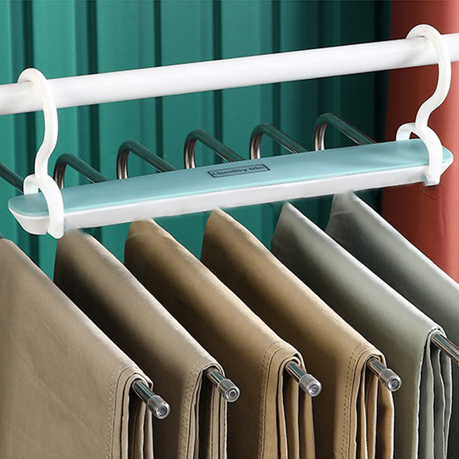아리코 논슬립 접이식 6단 바지걸이, 민트, 2개