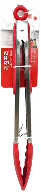 키친프리 실리콘 집게, 레드, 1개