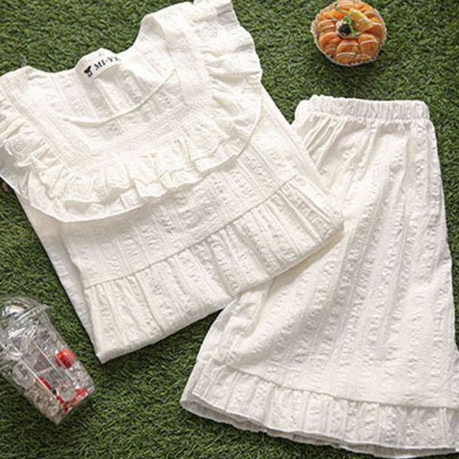 글램공감 여성용 통기성 박하 프릴 반팔 잠옷 상하세트