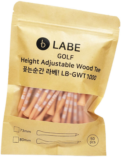 라베 프리미엄 골프우드티, 오렌지, 50개