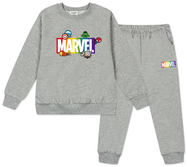 뉴욕꼬맹이 아동용 마블 맨투맨 트레이닝 세트 P145