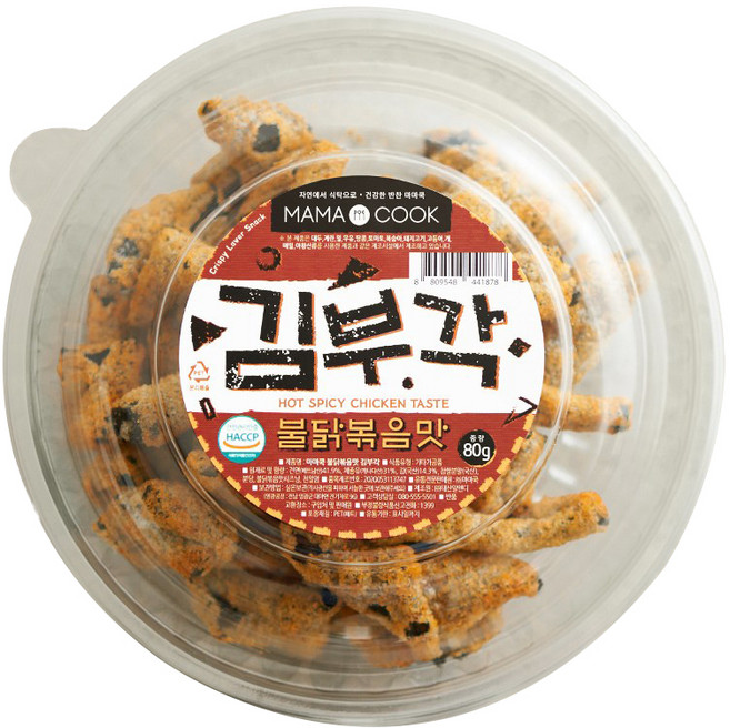 마마쿡 불닭볶음맛 김부각, 80g, 1개