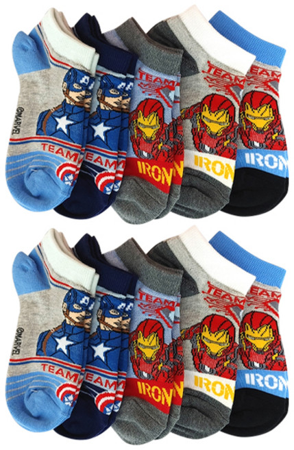 더블유 남아용 어벤져스 시빌워 망사 스니커즈 양말 10켤레