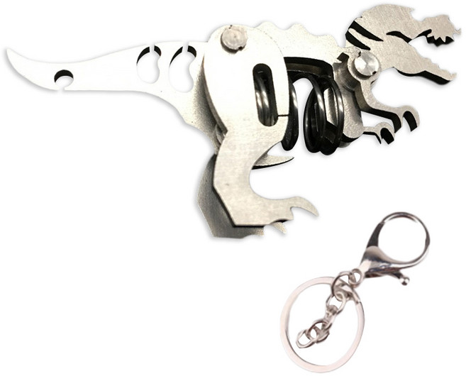 순잠 강철 리얼리티 실버 3D DIY 프라모델 48 티라노 열쇠고리 만들기, 1개