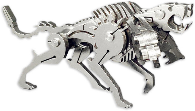 순잠 강철 리얼리티 실버 3D DIY 프라모델 14 헬 사우르스, 1개