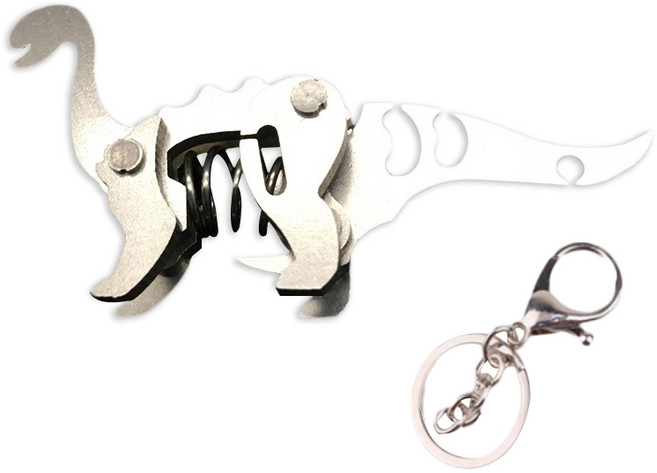 순잠 강철 리얼리티 실버 3D DIY 프라모델 54 브라키오 사우르스 열쇠고리 만들기, 1개