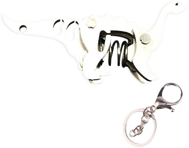 순잠 강철 리얼리티 실버 3D DIY 프라모델 57 디플로도쿠스 열쇠고리 만들기, 1개