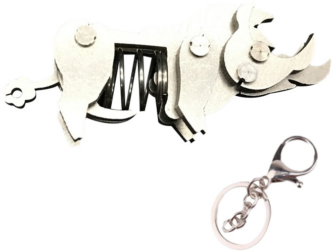 순잠 강철 리얼리티 실버 3D DIY 프라모델 58 멧돼지 열쇠고리 만들기, 1개