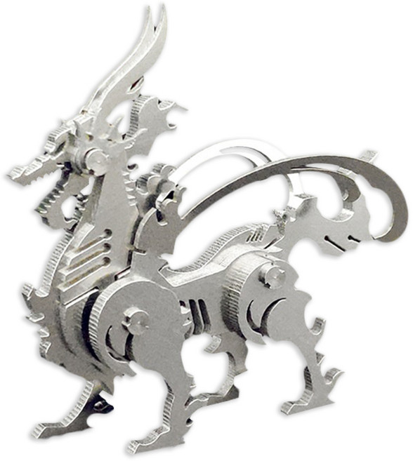 순잠 강철 리얼리티 실버 3D DIY 프라모델 16 실버틱 갑룡, 1개