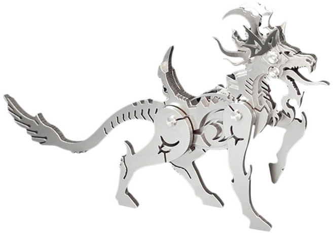 순잠 강철 리얼리티 실버 3D DIY 프라모델 5 하이퍼 엔젤 드레곤, 1개