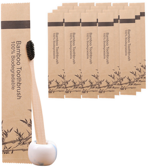 온업 미세모 대나무 칫솔 타입2 블랙 T02, 1개입, 20개