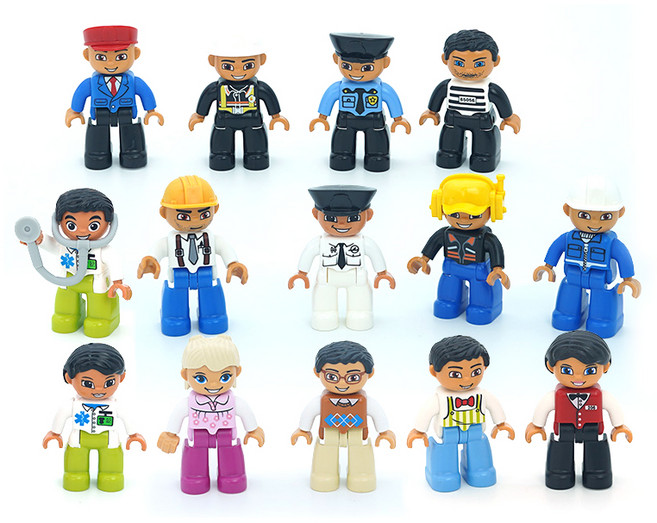 파이토이즈 듀플로 피규어 세트 직업놀이 레고호환블록, 혼합색상, 1개