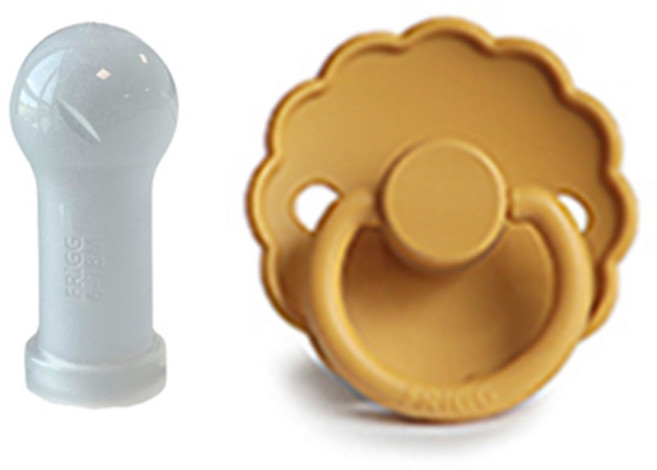 프리그 실리콘 공갈 젖꼭지 + 전용캡, 2단계(6~18개월), 허니골드, 1세트