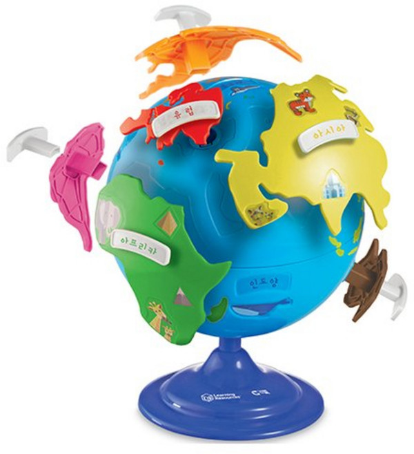 러닝리소스 몬테소리 지구본 입체퍼즐, 12피스, 혼합색상, 1세트