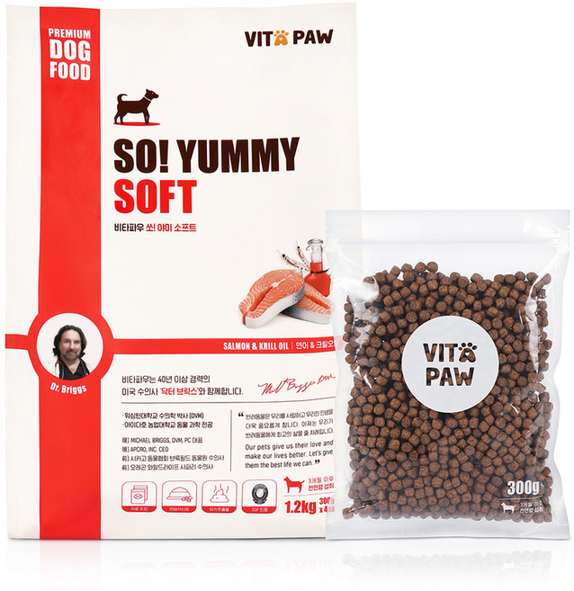 비타파우 전연령용 강아지 쏘야미 소프트사료, 연어, 1.2kg, 1개