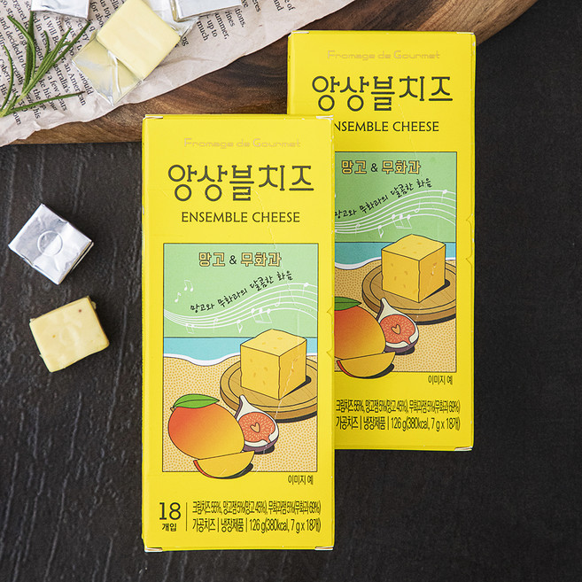 FromagedeGourmet 앙상블 치즈 망고 & 무화과, 7g, 18개입, 2개