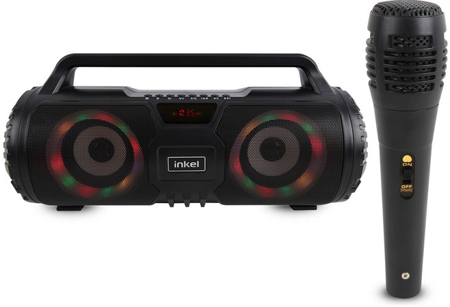 인켈 휴대용 효도 블루투스 레트로 스피커, IK-WDWS_01, 블랙