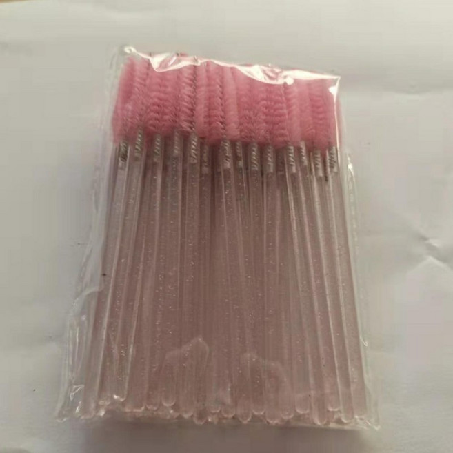 주앙오브제 홉 미니속눈썹브러쉬, 05 크리스탈 로드 핑크 브러쉬 헤드, 25개