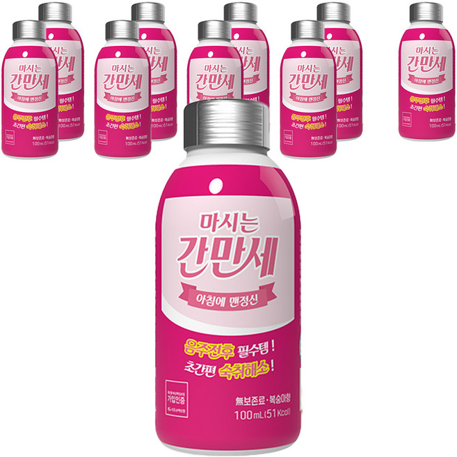 간만세 맛이it는 간만세 복숭아 숙취해소음료, 100ml, 10개