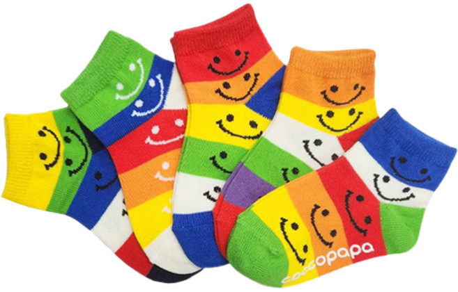 코코파파 아동용 레인보우 스마일 양말 5종 세트